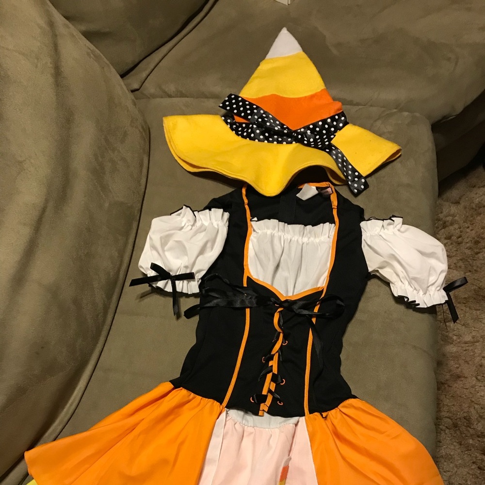 Halloween Cand Corn Witch Costume girls